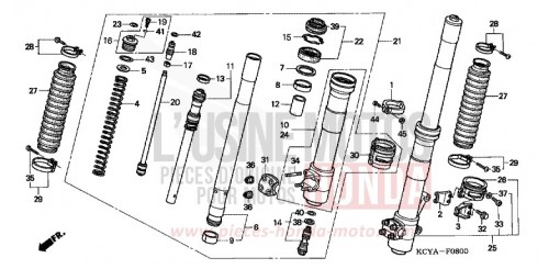 FOURCHETTE AVANT XR400R4 de 2004